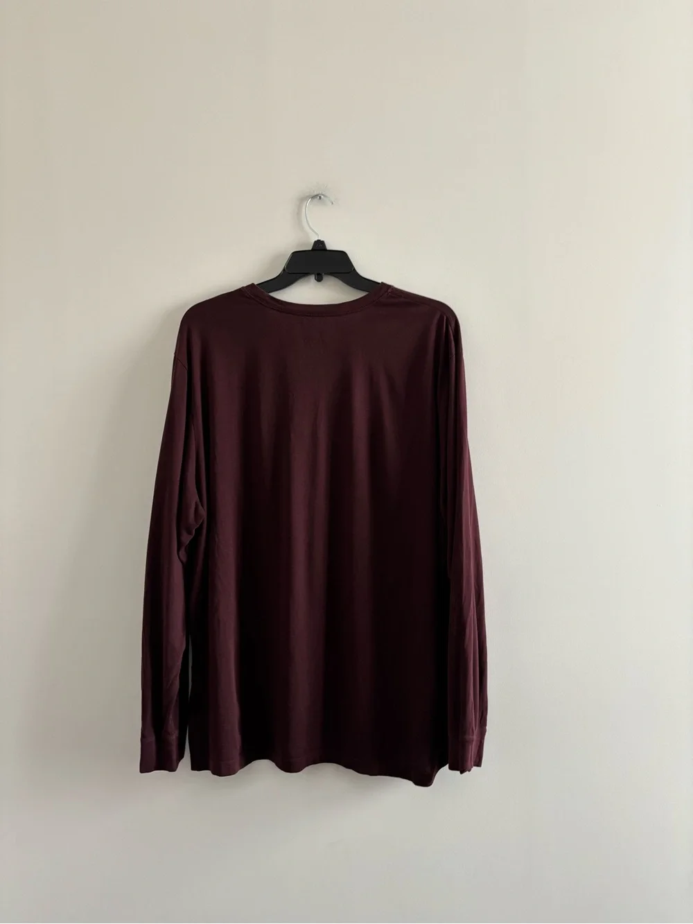 Nike Dri-FIT T-Shirt Burgundy Long Sleeve Logo Graphic Crew Neck Men 3XL Workout